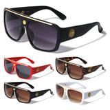 Kleo Oversized Lion Head Medallion Square Aviator Sunglasses