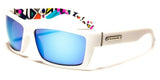 Biohazard Abstract Wrap Around Rectangular Sport Sunglasses