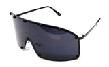 Futuristic Wrap Around One Piece Shield Lens Luxury Aviator Sunglasses