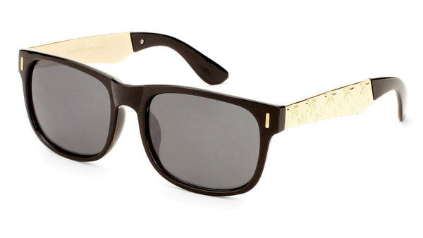 Classic Plastic & Metal Frame Engraved Marijuana Weed Leaf Sunglasses
