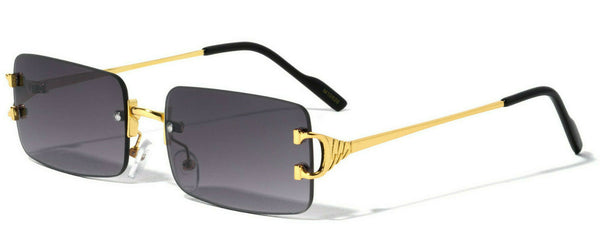 Prestige Slim Rimless Rectangular Luxury Aviator Sunglasses