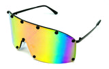 Futuristic Wrap Around One Piece Shield Lens Luxury Aviator Sunglasses