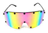Futuristic Wrap Around One Piece Shield Lens Luxury Aviator Sunglasses