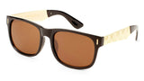 Classic Plastic & Metal Frame Engraved Marijuana Weed Leaf Sunglasses