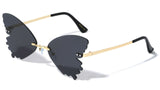 Rimless Butterfly Wings Shaped Lenses Retro Luxury Sunglasses