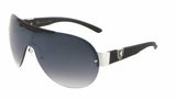Khan Semi Rimless Sport Shield Wrap Around Aviator Sunglasses