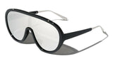 Oversized Futuristic One Piece Shield Lens Aviator Sunglasses