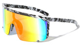 Montego Bay XL Oversized Rimless Wrap Around Shield Aviator Sunglasses