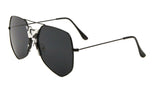 Napoli Oversized Square Flat Top Aviator Sunglasses w/Keyhole Bridge