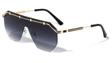 Luxury Rimless One Piece Shield Lens Aviator Sunglasses