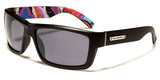 Biohazard Abstract Wrap Around Rectangular Sport Sunglasses