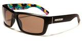 Biohazard Abstract Wrap Around Rectangular Sport Sunglasses