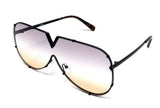 Rimless Oversized One Piece Shield Luxury Aviator Sunglasses