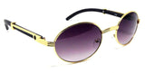 Galant Luxury Oval Metal & Faux Wood Sunglasses
