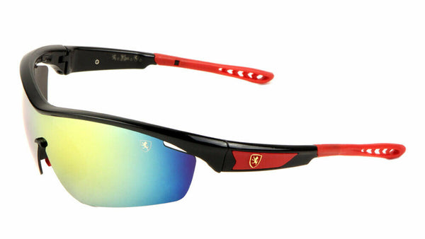 Khan Semi Rimless Sport One Piece Lens Wrap Around Sunglasses