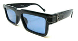 Slim Sleek Marble Thick Bold Frame Square Gold Buckle Luxury Sunglasses