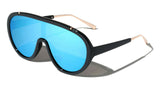 Oversized Futuristic One Piece Shield Lens Aviator Sunglasses