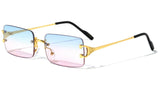 Prestige Slim Rimless Rectangular Luxury Aviator Sunglasses
