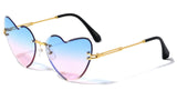 Women's Heart Shaped Rimless Luxury Sunglasses