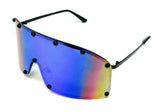 Futuristic Wrap Around One Piece Shield Lens Luxury Aviator Sunglasses