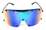 Futuristic Wrap Around One Piece Shield Lens Luxury Aviator Sunglasses