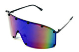 Futuristic Wrap Around One Piece Shield Lens Luxury Aviator Sunglasses