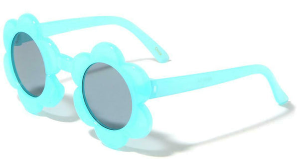 Kids Youth Sunflower Shaped Classic Sunglasses