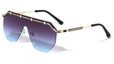 Luxury Rimless One Piece Shield Lens Aviator Sunglasses
