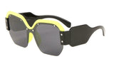 Oversized Women's Semi Rimless Shield Square Sunglasses