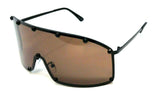 Futuristic Wrap Around One Piece Shield Lens Luxury Aviator Sunglasses