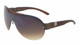Khan Semi Rimless Sport Shield Wrap Around Aviator Sunglasses
