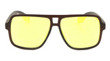 Sleek Square Flat Top Retro Aviator Sunglasses