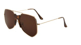 Napoli Oversized Square Flat Top Aviator Sunglasses w/Keyhole Bridge