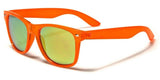 Neon Classic Casual Retro Square Trendy 80's Sunglasses w/ Flash Mirror Lenses