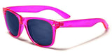 Neon Classic Casual Retro Square Trendy 80's Sunglasses w/ Flash Mirror Lenses