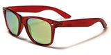 Neon Classic Casual Retro Square Trendy 80's Sunglasses w/ Flash Mirror Lenses