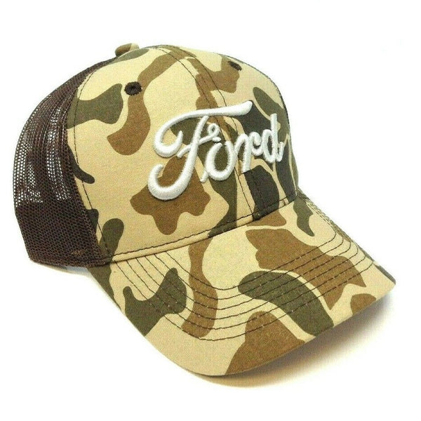 Ford Mesh Trucker Adjustable Camouflage Curved Bill Snapback Hat