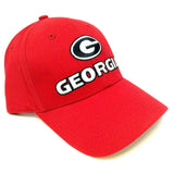 Red University of Georgia Bulldogs UGA Text Logo MVP Curved Bill Adjustable Hat