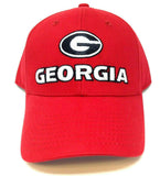 Red University of Georgia Bulldogs UGA Text Logo MVP Curved Bill Adjustable Hat