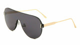 Rimless Oversized Shield Thick One Piece Mono Lens Aviator Sunglasses