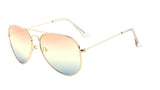 Classic Pilot Aviator Sunglasses w/ Triple Gradient Lenses