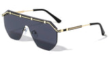 Luxury Rimless One Piece Shield Lens Aviator Sunglasses