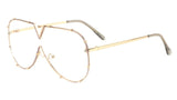 Rimless Oversized One Piece Shield Luxury Aviator Sunglasses