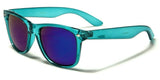 Neon Classic Casual Retro Square Trendy 80's Sunglasses w/ Flash Mirror Lenses