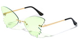 Rimless Butterfly Wings Shaped Lenses Retro Luxury Sunglasses