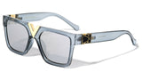 Gold V Trendy Luxury Square Retro Classic Casual Fancy Aviator Sunglasses