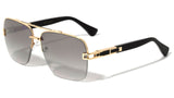 Elegant Square Semi Rimless Fancy Metal & Plastic Luxury Aviator Sunglasses
