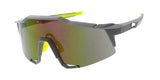 Oversized Semi Rimless Sport Shield Wrap Around Aviator Sunglasses