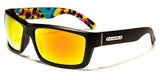 Biohazard Abstract Wrap Around Rectangular Sport Sunglasses