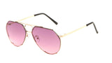 Floating Flat Lens Aviator Sunglasses w/Brow Bar